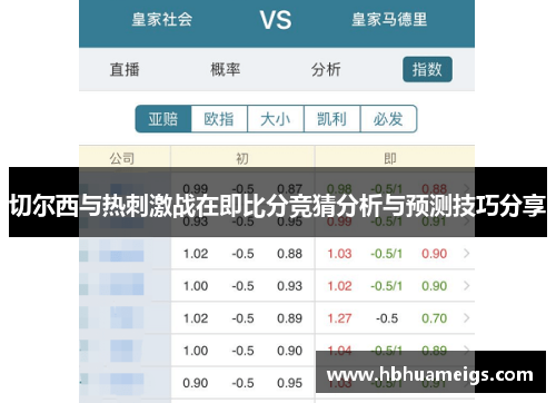 切尔西与热刺激战在即比分竞猜分析与预测技巧分享